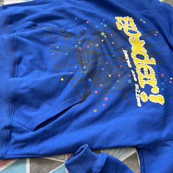 Sp5der Worldwide Blue TC Hoodie M Young Thug - Picture 3 of 6